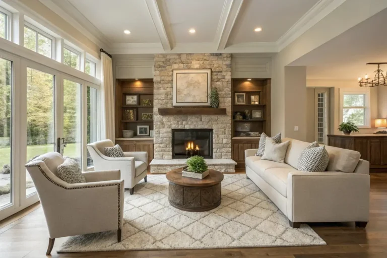 living room furniture ideas with fireplace