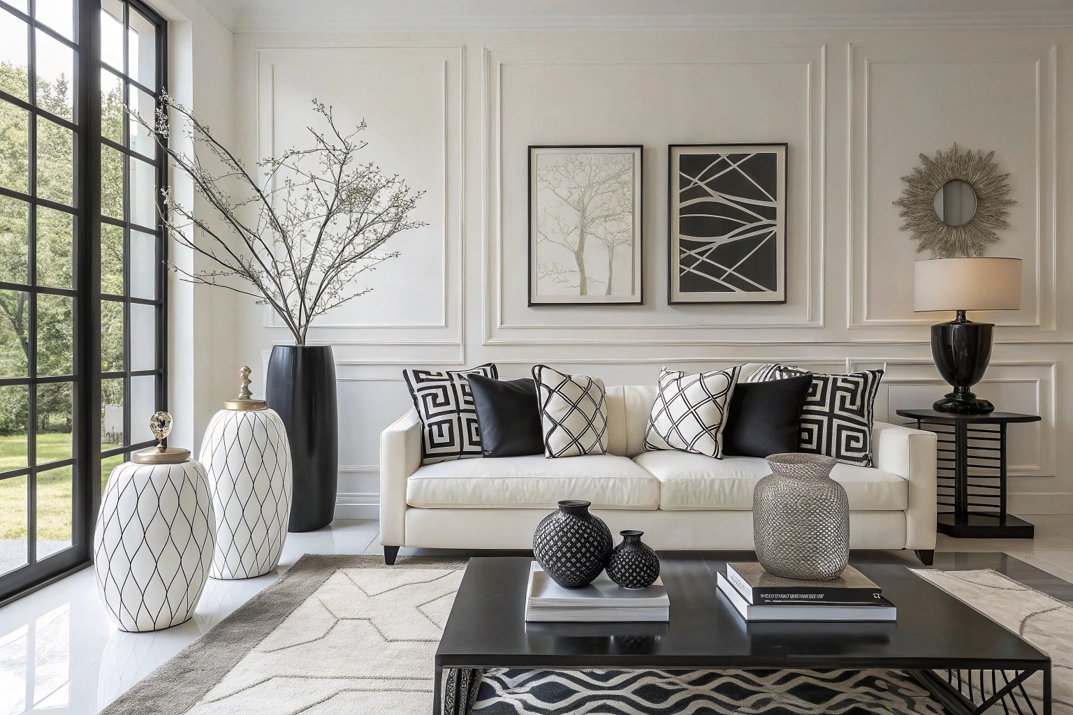 black and white home decor accessories