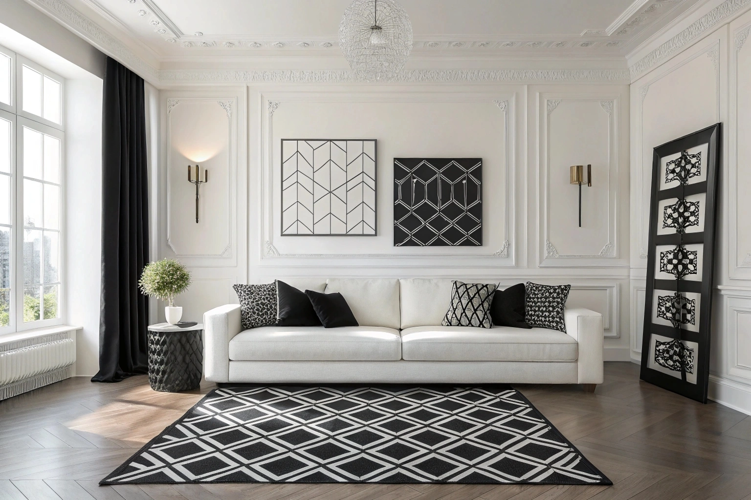 black white home decor