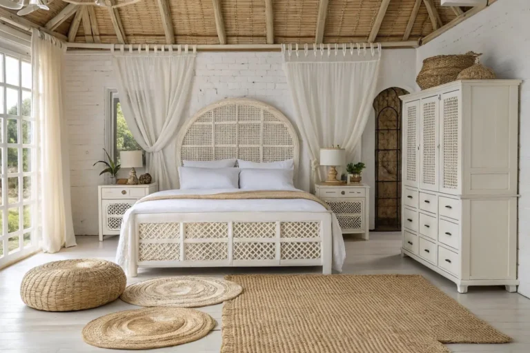 white wicker bedroom furniture