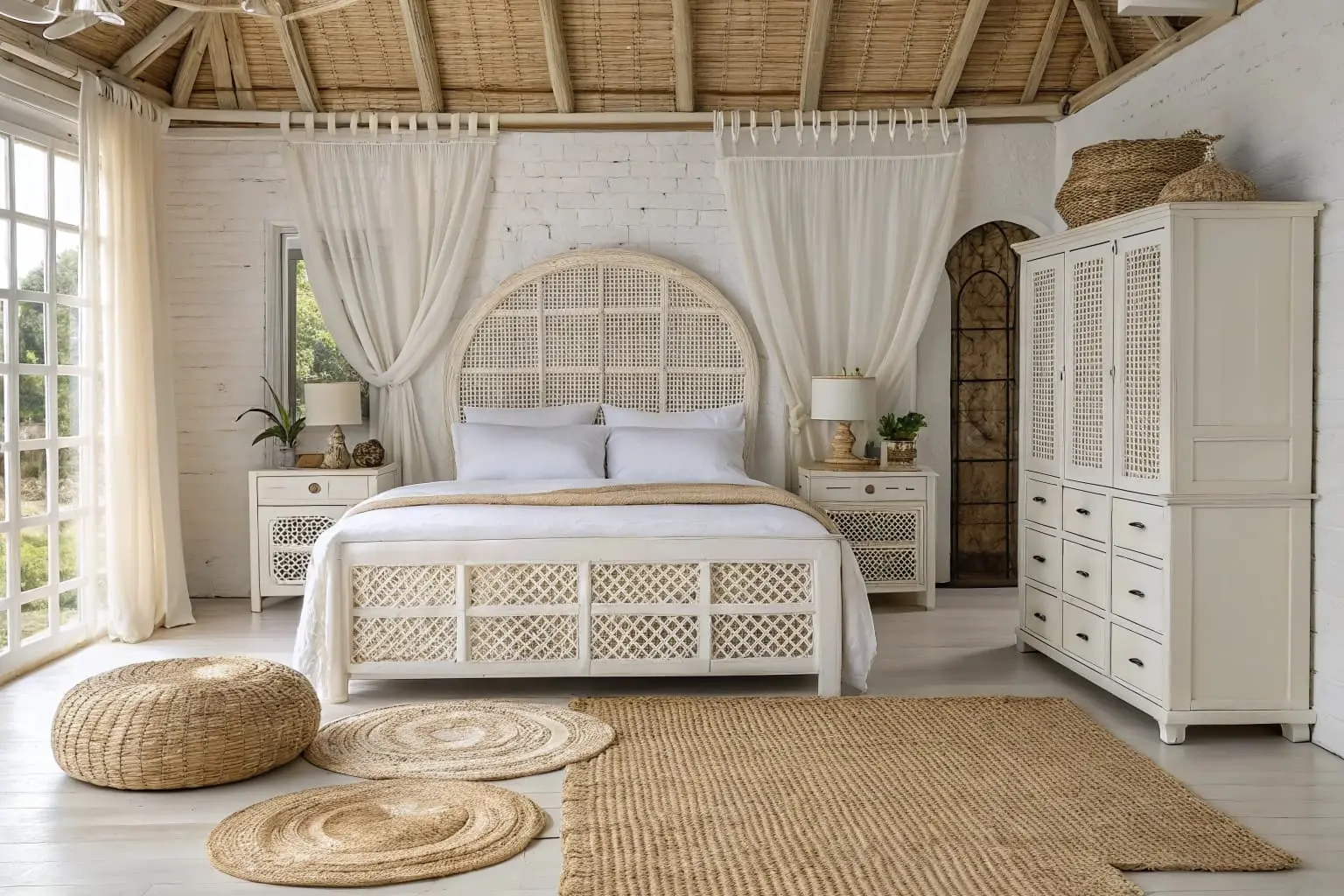 white wicker bedroom furniture