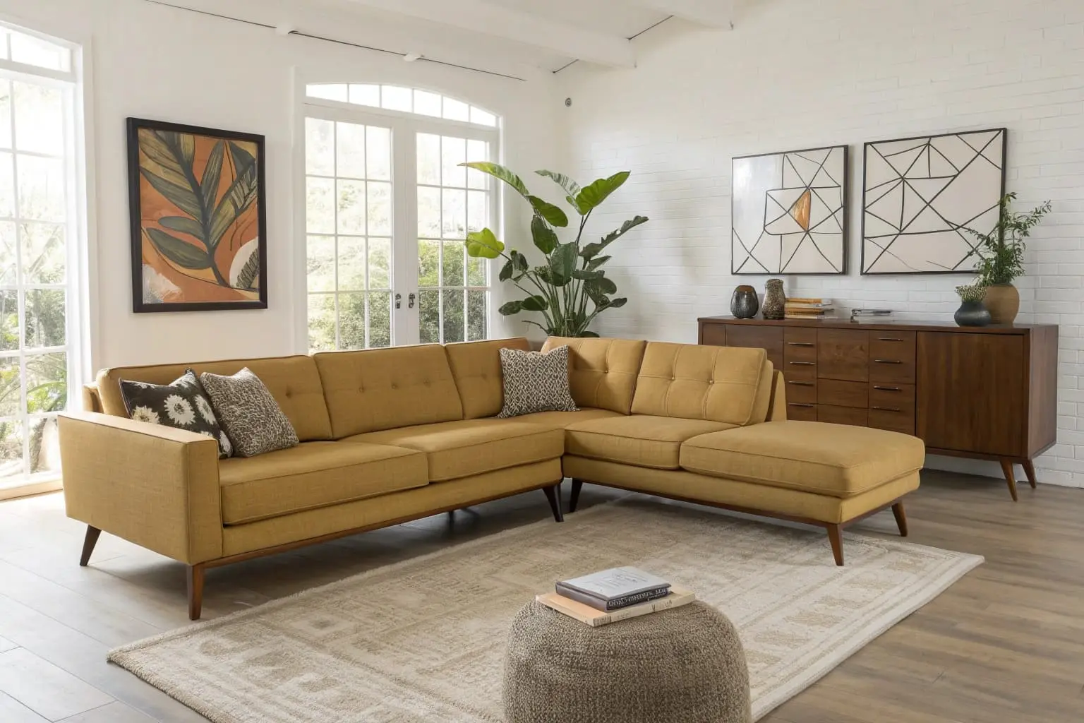 mid century modern sectional couch