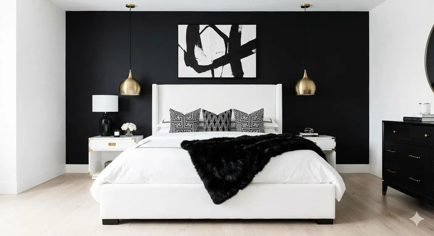 black and white bedroom decor ideas
