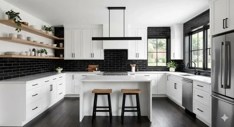 black & white kitchen decor