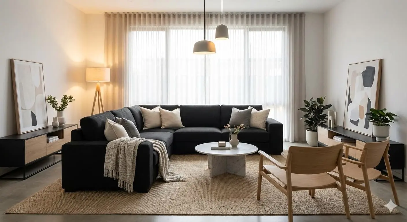 black sectional couch