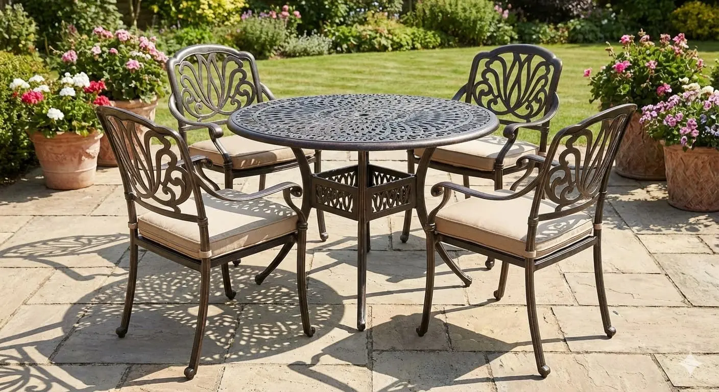 cast aluminum patio sets