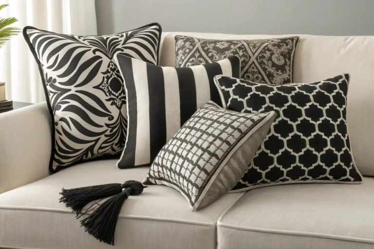 black and white decorative pillows