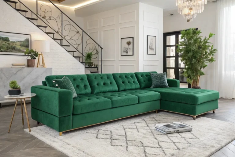 green sectional sofa
