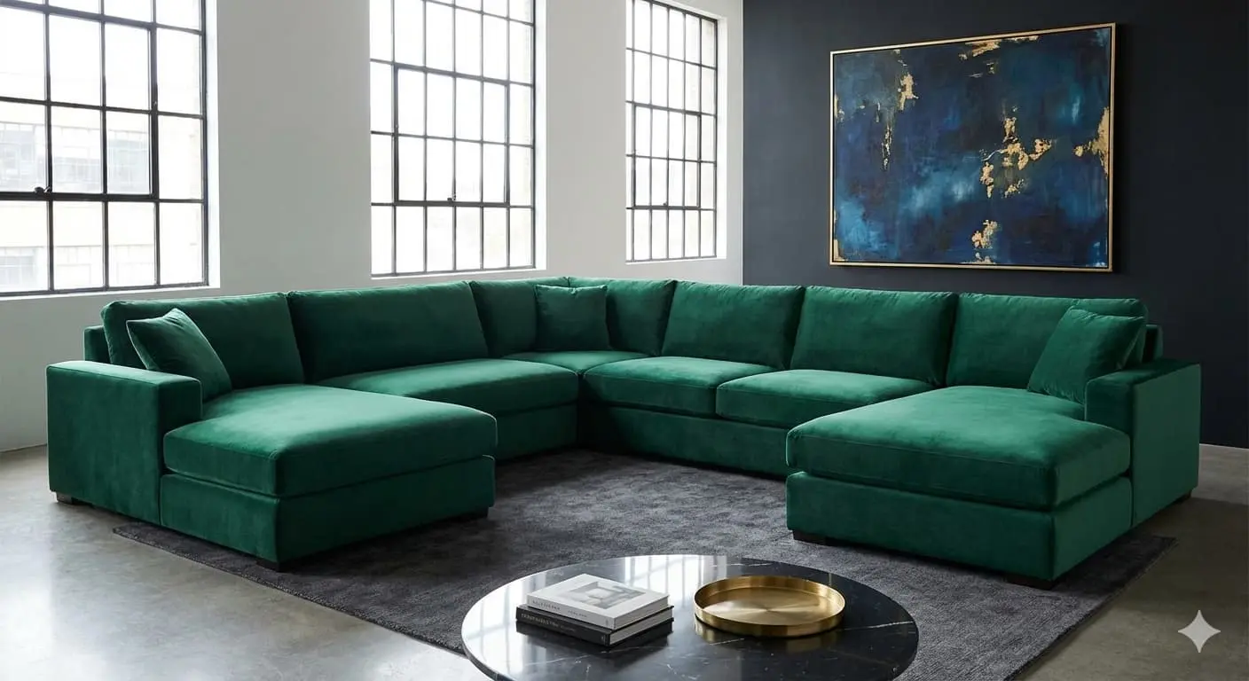 emerald green sectional