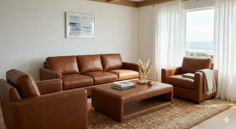leather living room set