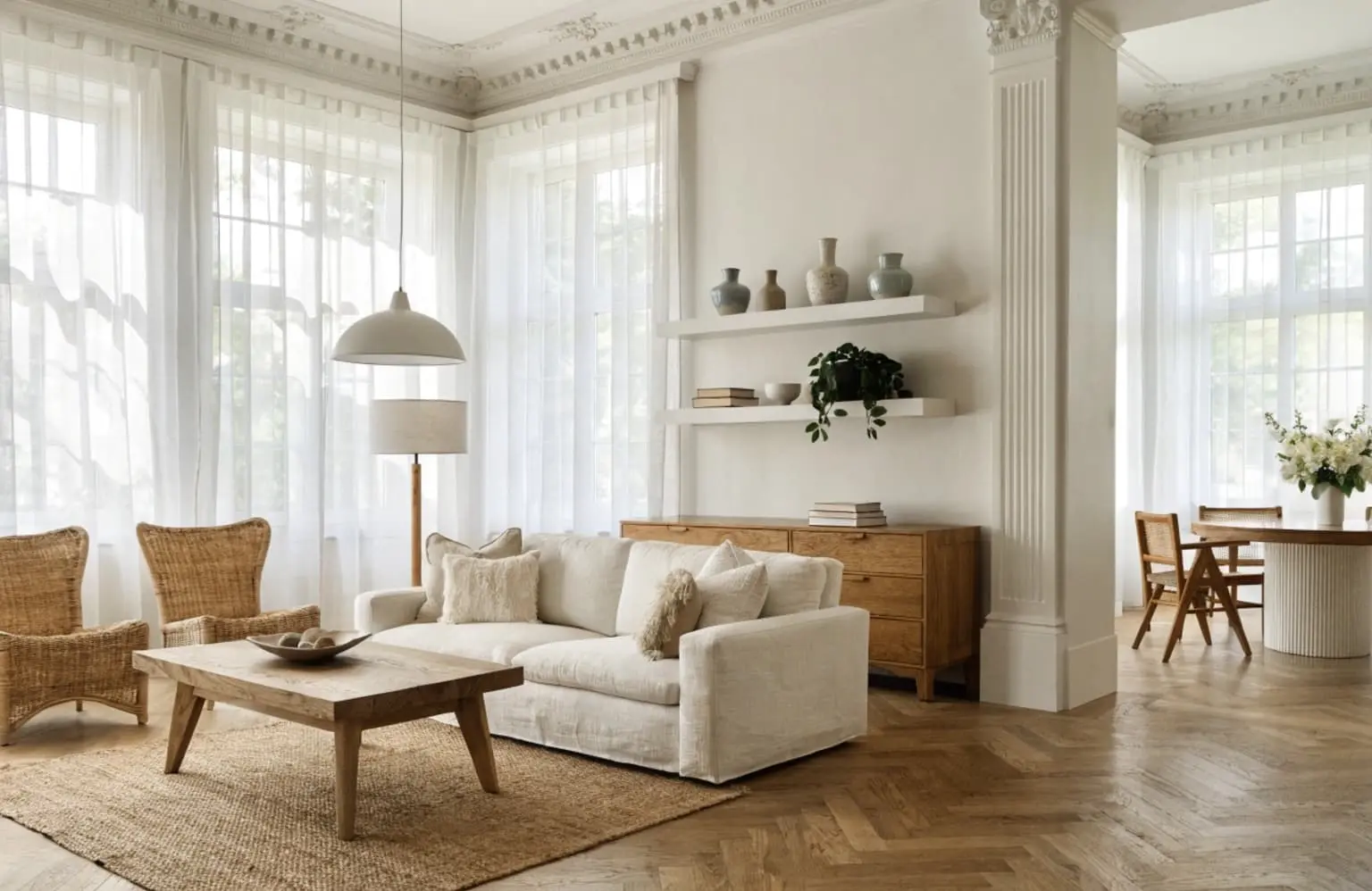 white and oak furniture