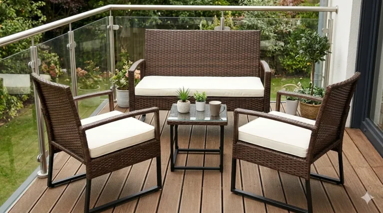 costway 3 pieces patio rattan furniture set